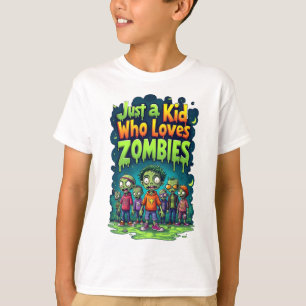 Camiseta Solo un Niño Que Ama a los Zombies Divertido Dibuj