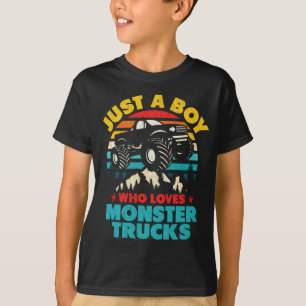 Camiseta Solo Un Niño Que Ama Camiones De Monstruo Para Los
