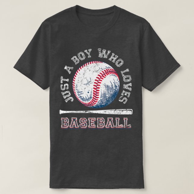 Camiseta Solo Un Niño Que Ama El Béisbol (Diseño del anverso)