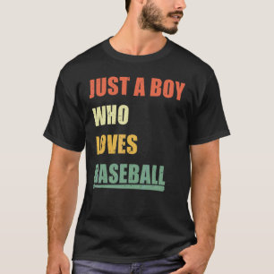 Camiseta Solo Un Niño Que Ama El Béisbol Retro