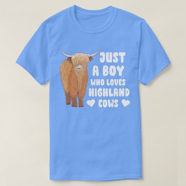 Camiseta Solo un niño que ama el ganado escocés de la vaca  (Diseño del anverso)
