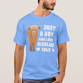 Camiseta Solo un niño que ama el ganado escocés de la vaca 