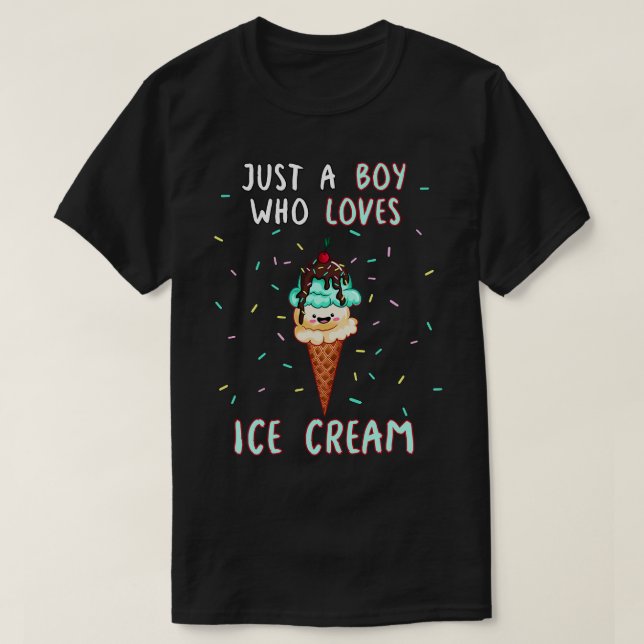 Camiseta Solo Un Niño Que Ama El Helado (Diseño del anverso)