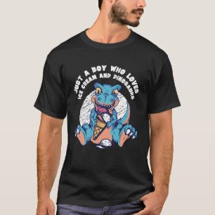 Camiseta Solo un niño que ama el helado y los dinosaurios