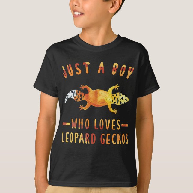 Camiseta Solo Un Niño Que Ama El Leopardo Geckos Lizard (Anverso)