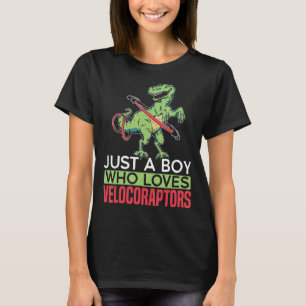 Camiseta Solo Un Niño Que Ama El Paleontólogo De Velocirapt