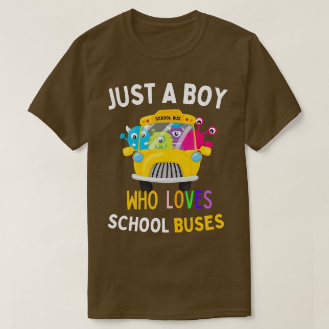 Camiseta Solo Un Niño Que Ama El Regalo De Autobuses Escola (Diseño del anverso)