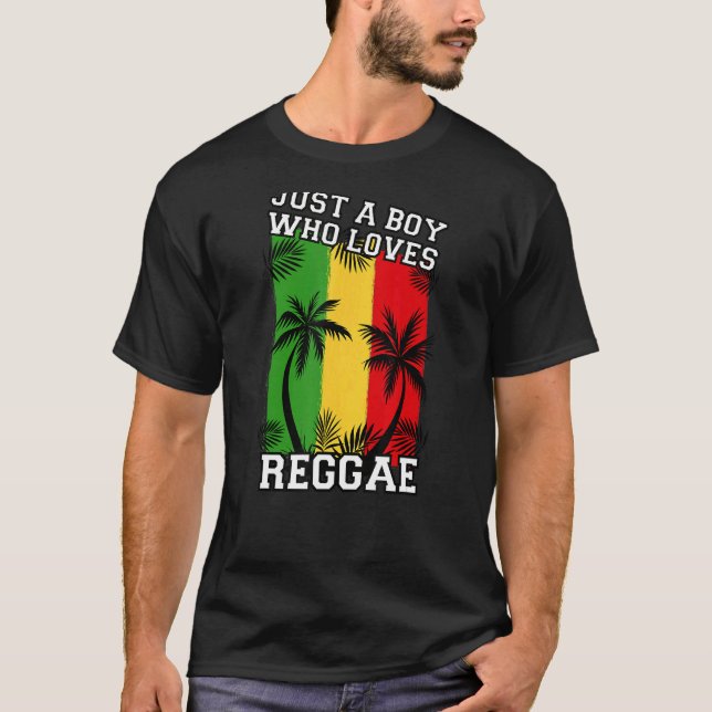 Camiseta Solo Un Niño Que Ama El Reggae Jamaica Music Ras (Anverso)