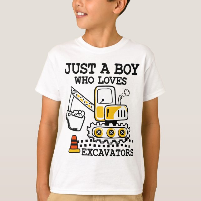 Camiseta Solo Un Niño Que Ama La Construcción De Excavadore (Anverso)