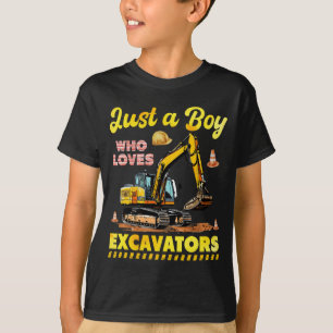 Camiseta Solo Un Niño Que Ama La Construcción De Excavadore