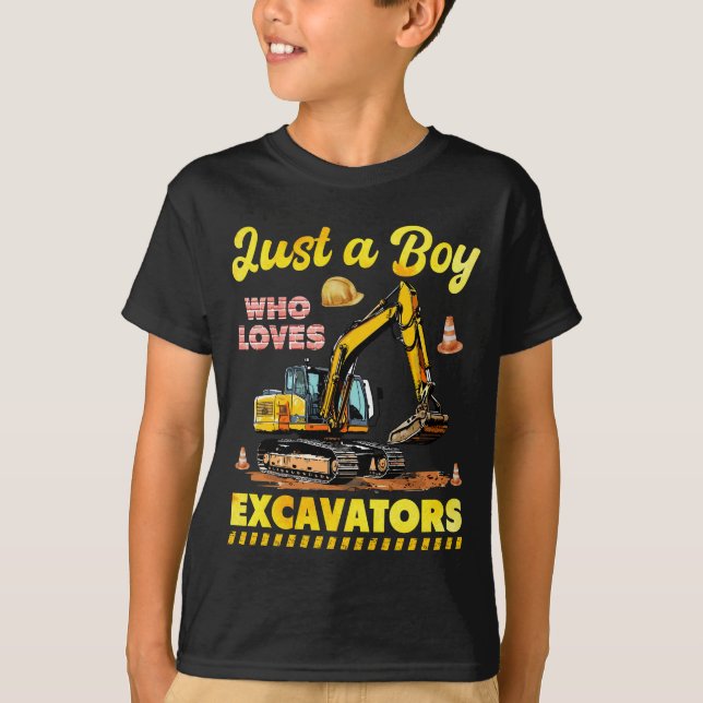 Camiseta Solo Un Niño Que Ama La Construcción De Excavadore (Anverso)