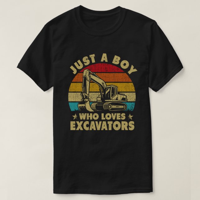 Camiseta Solo Un Niño Que Ama La Construcción De Excavadore (Diseño del anverso)