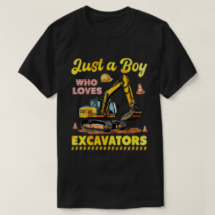 Camiseta Solo Un Niño Que Ama La Construcción De Excavadore