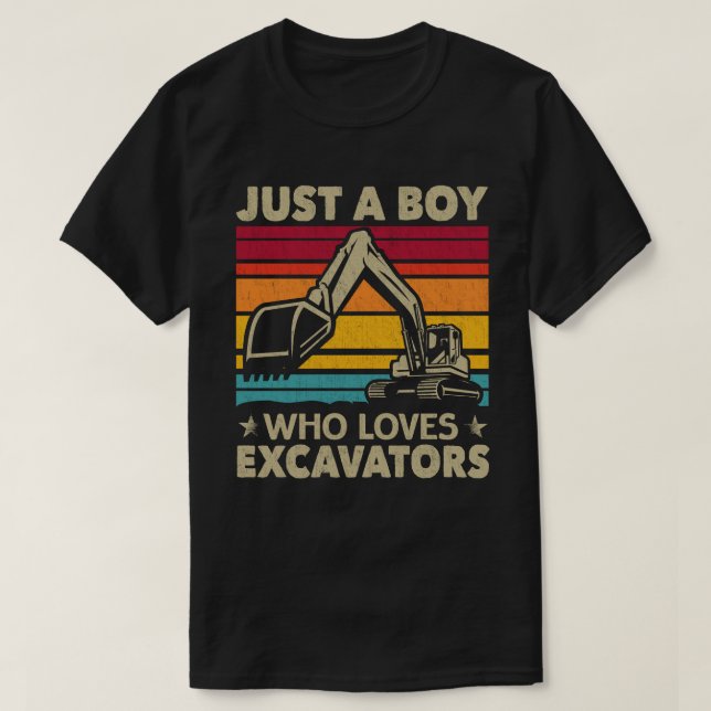 Camiseta Solo Un Niño Que Ama La Construcción De Excavadore (Diseño del anverso)