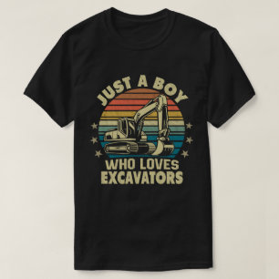 Camiseta Solo Un Niño Que Ama La Construcción De Excavadore