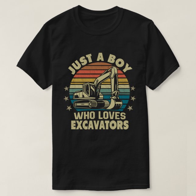 Camiseta Solo Un Niño Que Ama La Construcción De Excavadore (Diseño del anverso)