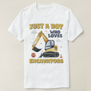 Camiseta Solo Un Niño Que Ama La Construcción De Excavadore