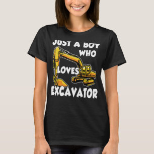Camiseta Solo Un Niño Que Ama La Construcción Excavadora Ci