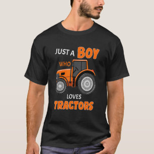 Camiseta Solo Un Niño Que Ama La Granja Tractores