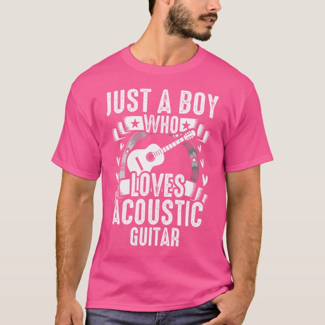 Camiseta Solo Un Niño Que Ama La Guitarra Acústica (Anverso)