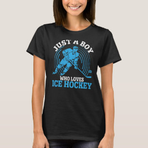 Camiseta Solo Un Niño Que Ama La Ropa De Hockey Sobre Hielo