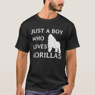 Camiseta Solo un niño que ama la Vintage de las Gorillas