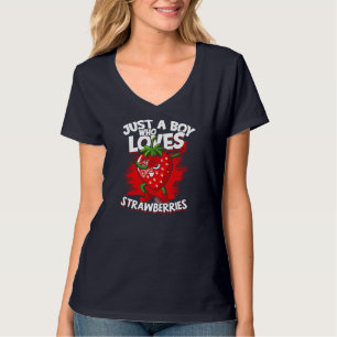 Camiseta Solo Un Niño Que Ama Las Fresas Fruta Berries St