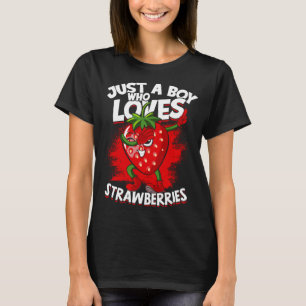 Camiseta Solo Un Niño Que Ama Las Fresas Fruta Berries St