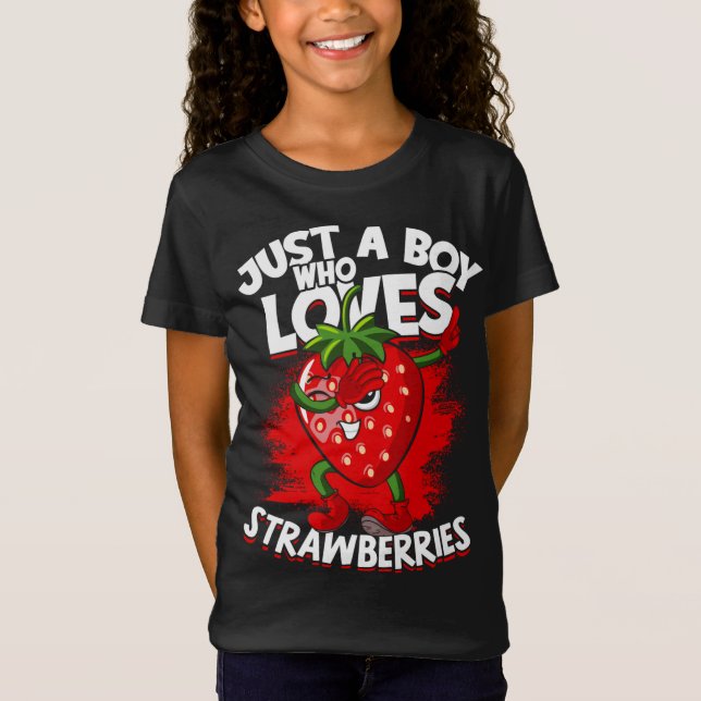 Camiseta Solo Un Niño Que Ama Las Fresas Fruta Berries St (Anverso)