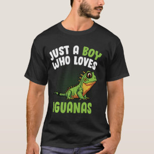 Camiseta Solo Un Niño Que Ama Las Iguanas Hombres Lizard He