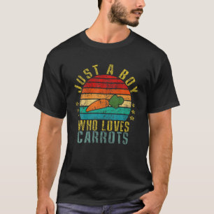 Camiseta Solo Un Niño Que Ama Las Zanahorias Graciosas Ret