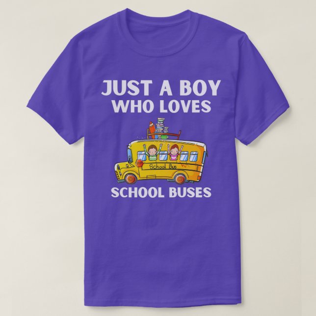 Camiseta Solo Un Niño Que Ama Los Autobuses Escolares 10 (Diseño del anverso)