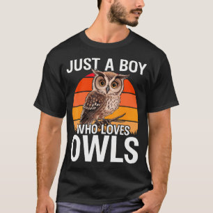 Camiseta Sólo Un Niño Que Ama Los Búhos Para Niños Pequeños