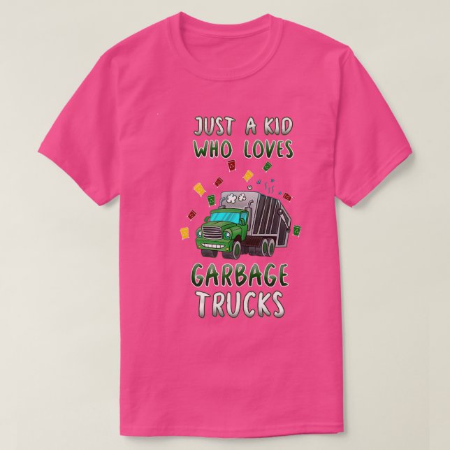 Camiseta Solo un niño que ama los camiones de basura divert (Diseño del anverso)