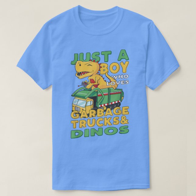 Camiseta Solo Un Niño Que Ama Los Camiones De Basura Y Los  (Diseño del anverso)