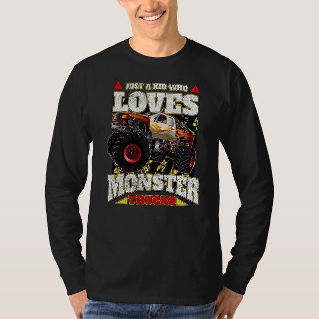 Camiseta Solo Un Niño Que Ama Los Camiones De Monstruo (Anverso)
