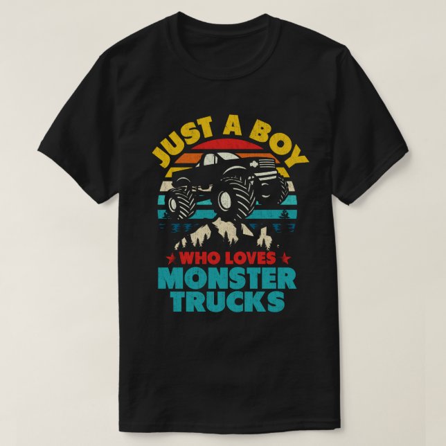 Camiseta Solo Un Niño Que Ama Los Camiones De Monstruo Para (Diseño del anverso)