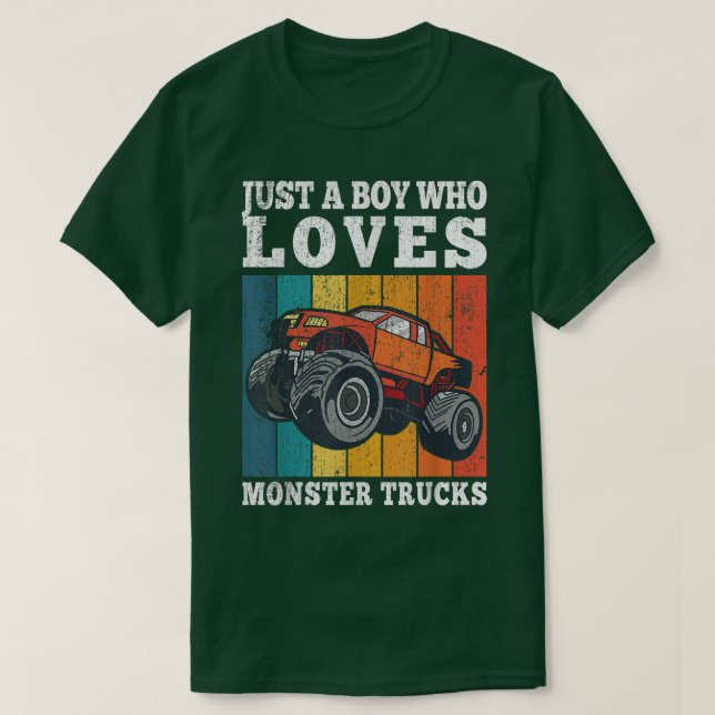 Camiseta Solo Un Niño Que Ama Los Camiones De Monstruo Truc (Diseño del anverso)