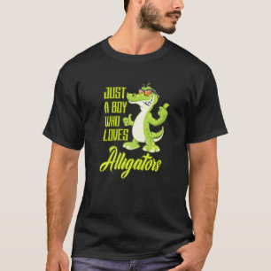 Camiseta Solo Un Niño Que Ama Los Cocodrilos Reptiles Zooló