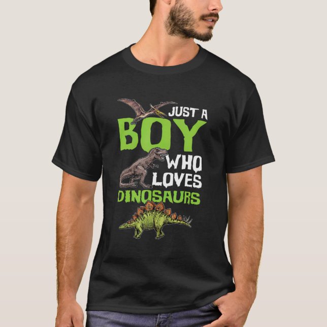 Camiseta Solo Un Niño Que Ama Los Dinosaurios Para Rex Dino (Anverso)