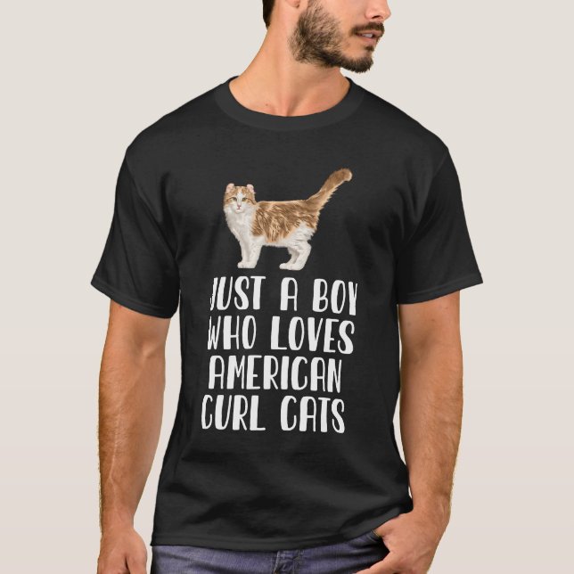 Camiseta Solo Un Niño Que Ama Los Gatos De Curlo Estadounid (Anverso)