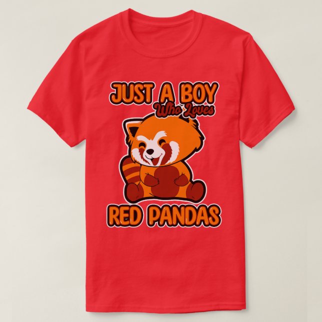 Camiseta Solo Un Niño Que Ama Los Pandas Rojos 1 (Diseño del anverso)