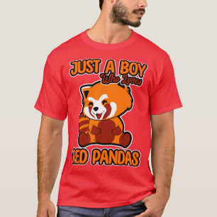 Camiseta Solo Un Niño Que Ama Los Pandas Rojos 1