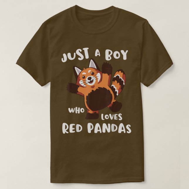 Camiseta Solo Un Niño Que Ama Los Pandas Rojos Cute Niños G (Diseño del anverso)