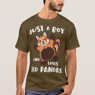 Camiseta Solo Un Niño Que Ama Los Pandas Rojos Cute Niños G