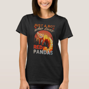 Camiseta Solo Un Niño Que Ama Los Pandas Rojos Panda Rojo