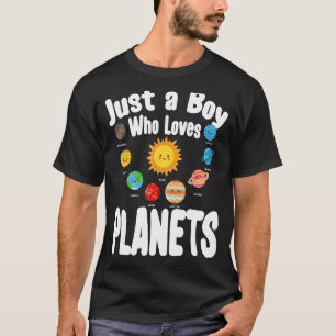 Camiseta Solo Un Niño Que Ama Los Planetas Y La Ciencia Del