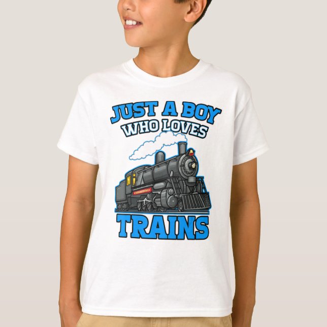 Camiseta Solo Un Niño Que Ama Los Trenes Este Niño Ama Los  (Anverso)