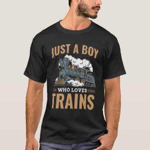 Camiseta Solo Un Niño Que Ama Los Trenes Modelo Tren Ferrov
