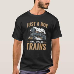 Camiseta Solo Un Niño Que Ama Los Trenes Modelo Tren Ferrov